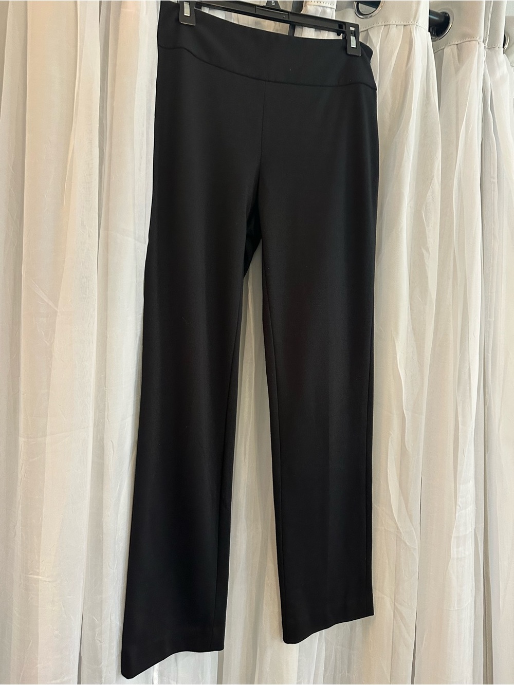 Kenneth Cole REACTION Black Women's Straight-Leg Pants with side zip.